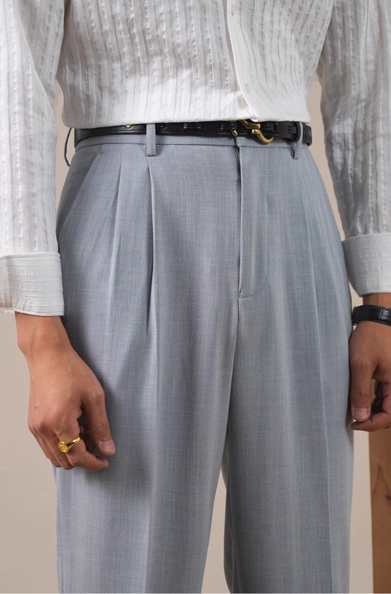 Leo double pleated business trousers straight fit - Antonios