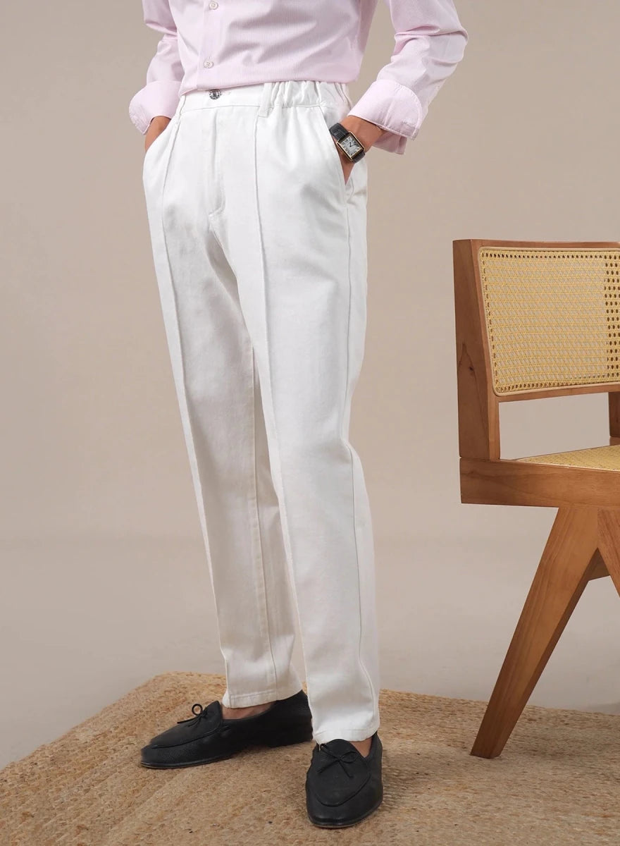 Leo high-waisted white pants - Antonios