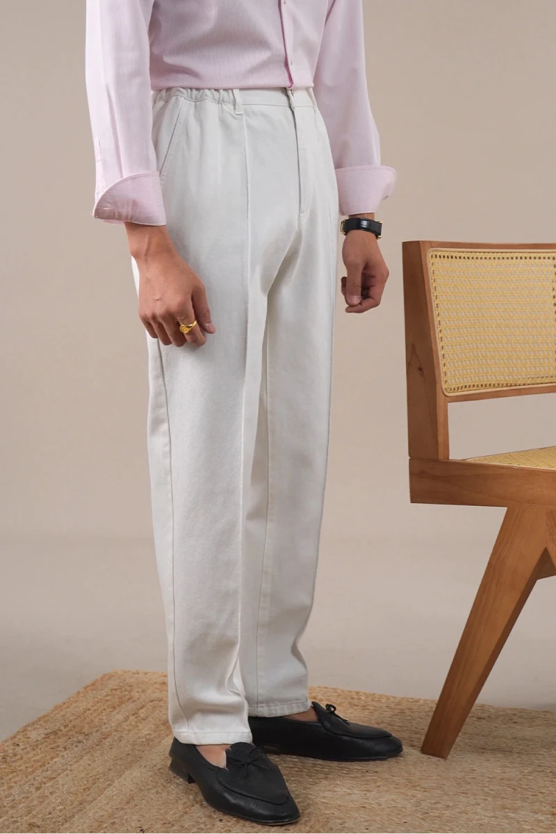 Leo high-waisted white pants - Antonios