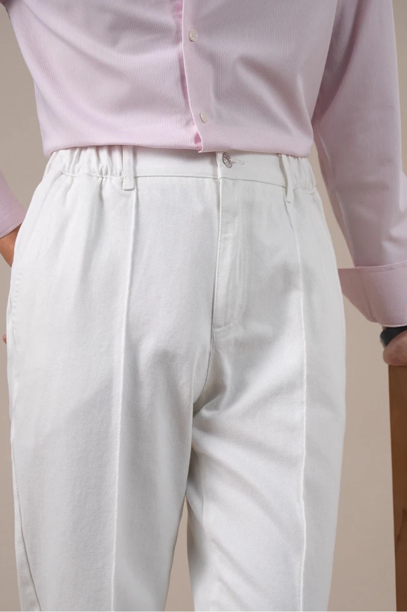 Leo high-waisted white pants - Antonios