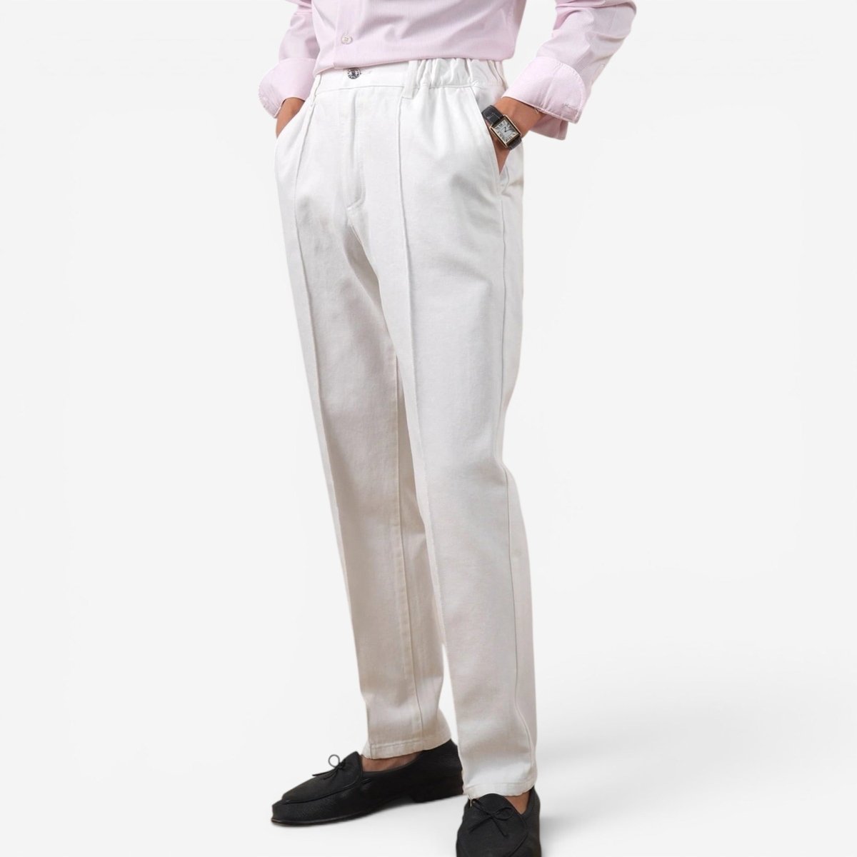 Leo high-waisted white pants - Antonios