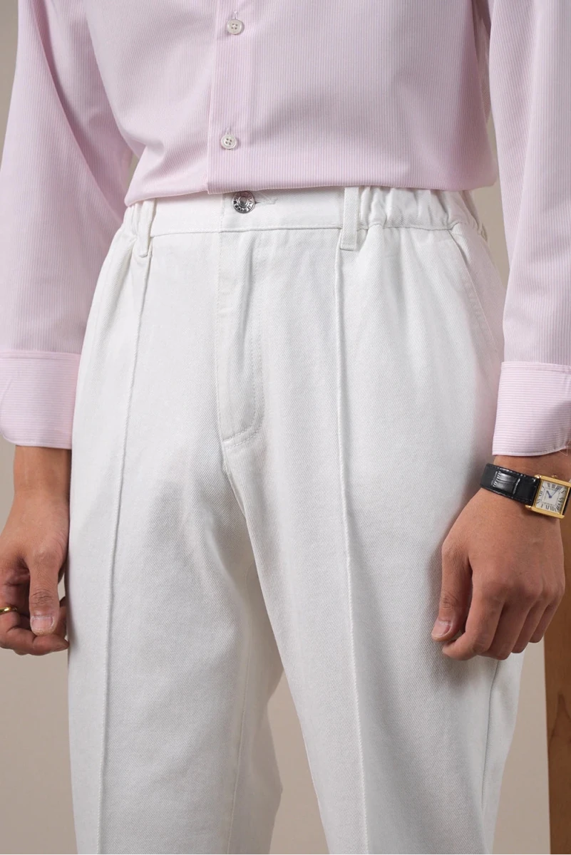 Leo high-waisted white pants - Antonios