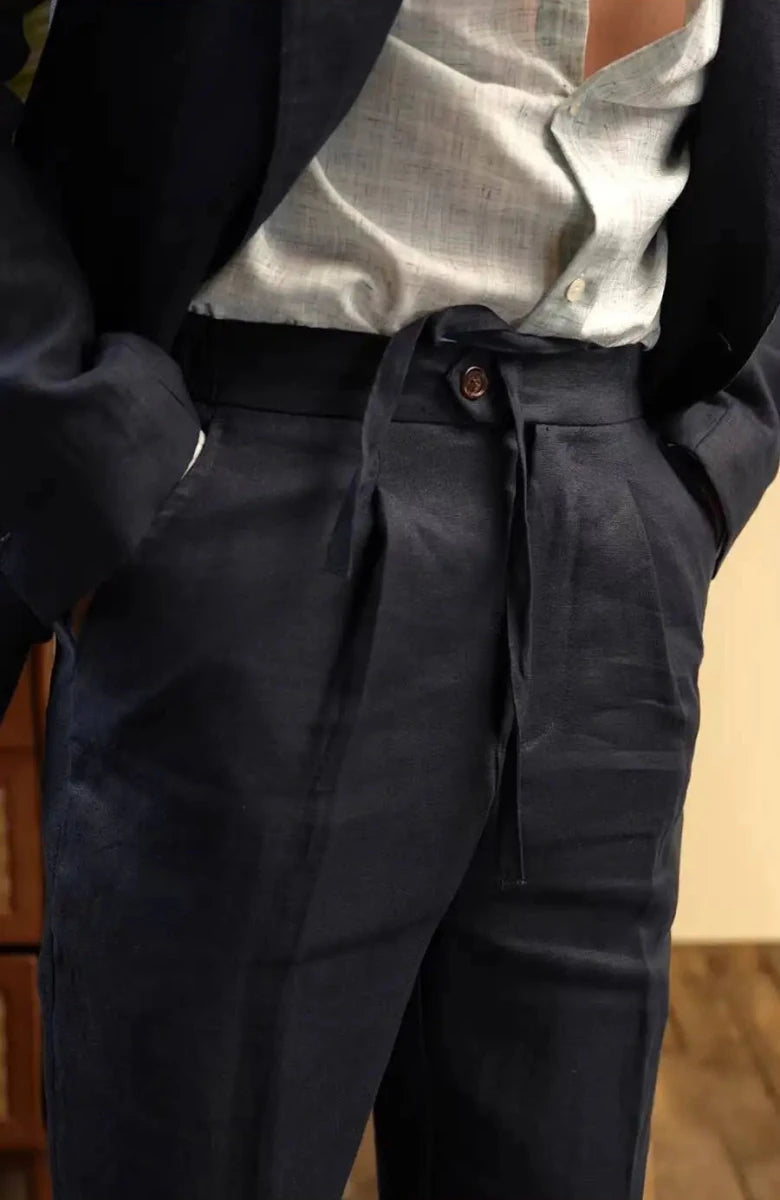 Leo italian-style linen pants for elegant dress - Antonios