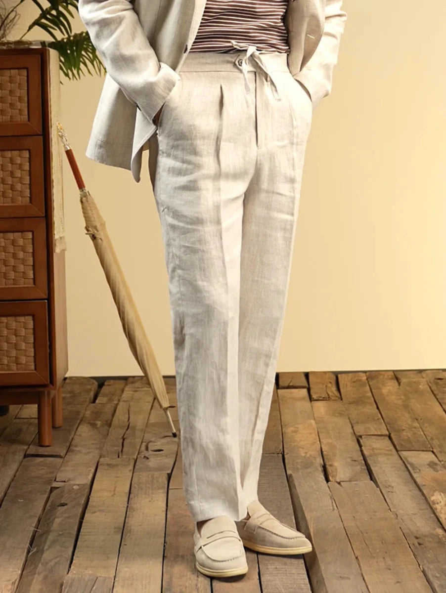 Leo italian-style linen pants for elegant dress - Antonios