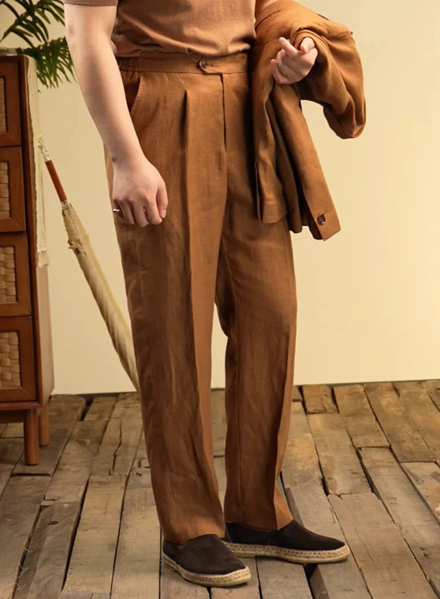 Leo italian-style linen pants for elegant dress - Antonios