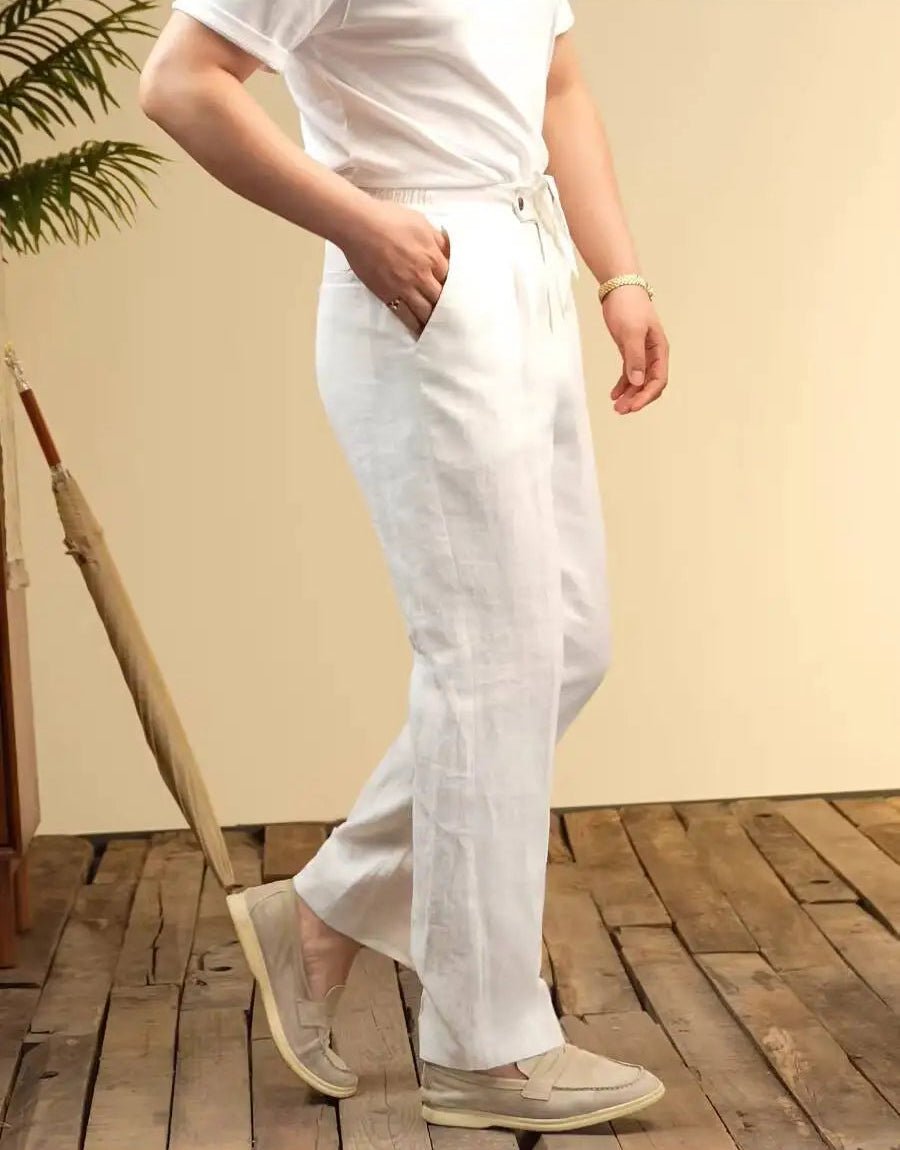 Leo italian-style linen pants for elegant dress - Antonios