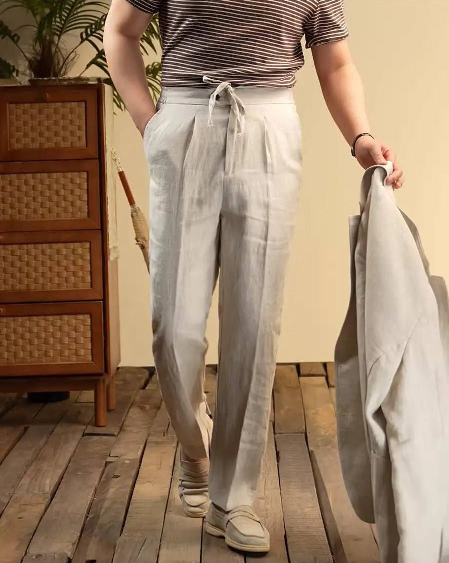 Leo italian-style linen pants for elegant dress - Antonios