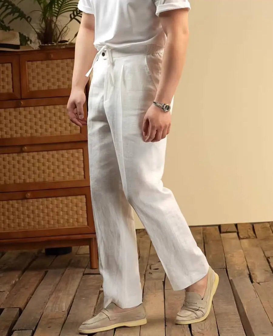 Leo italian-style linen pants for elegant dress - Antonios
