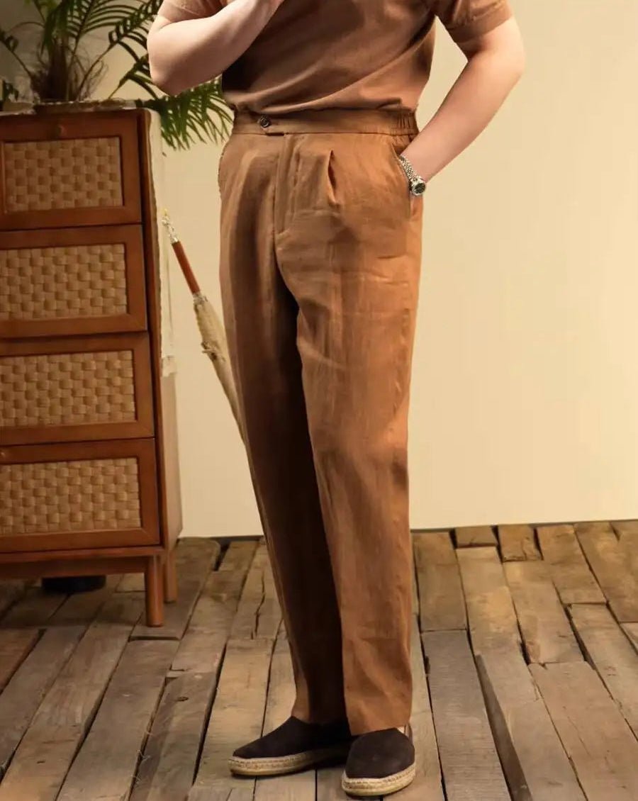 Leo italian-style linen pants for elegant dress - Antonios