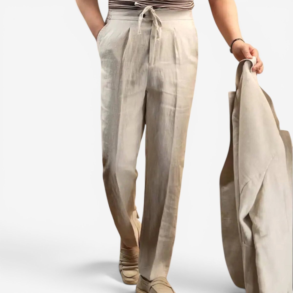 Leo italian-style linen pants for elegant dress - Antonios