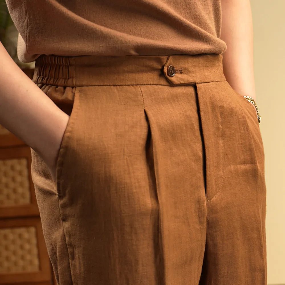 Leo italian-style linen pants for elegant dress - Antonios