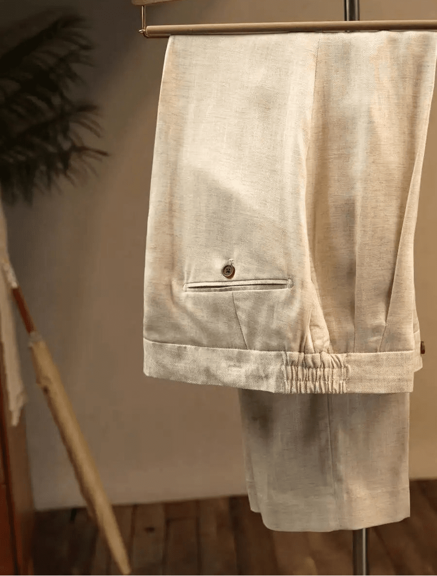Leo linen beige pants - Antonios