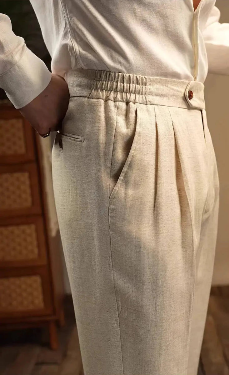Leo linen beige pants - Antonios