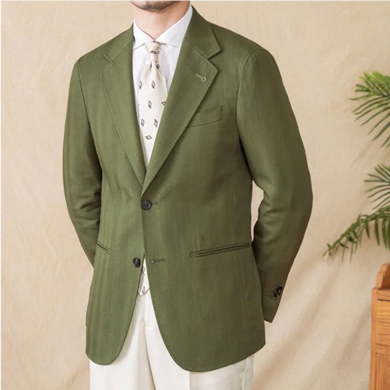 Leo linen cotton blend casual suit jacket - Antonios