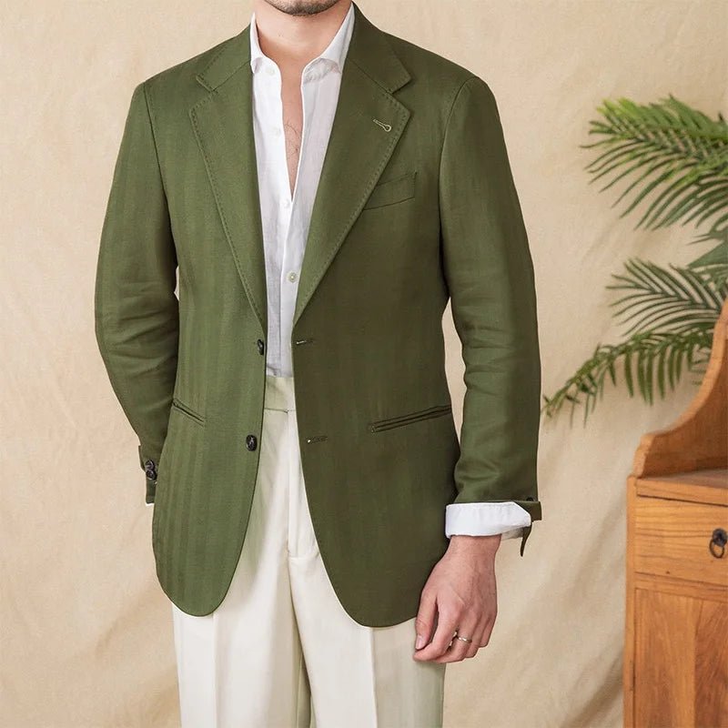 Leo linen cotton blend casual suit jacket - Antonios