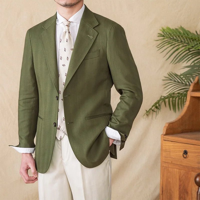Leo linen cotton blend casual suit jacket - Antonios