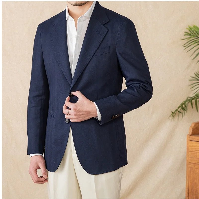 Leo linen cotton blend casual suit jacket - Antonios