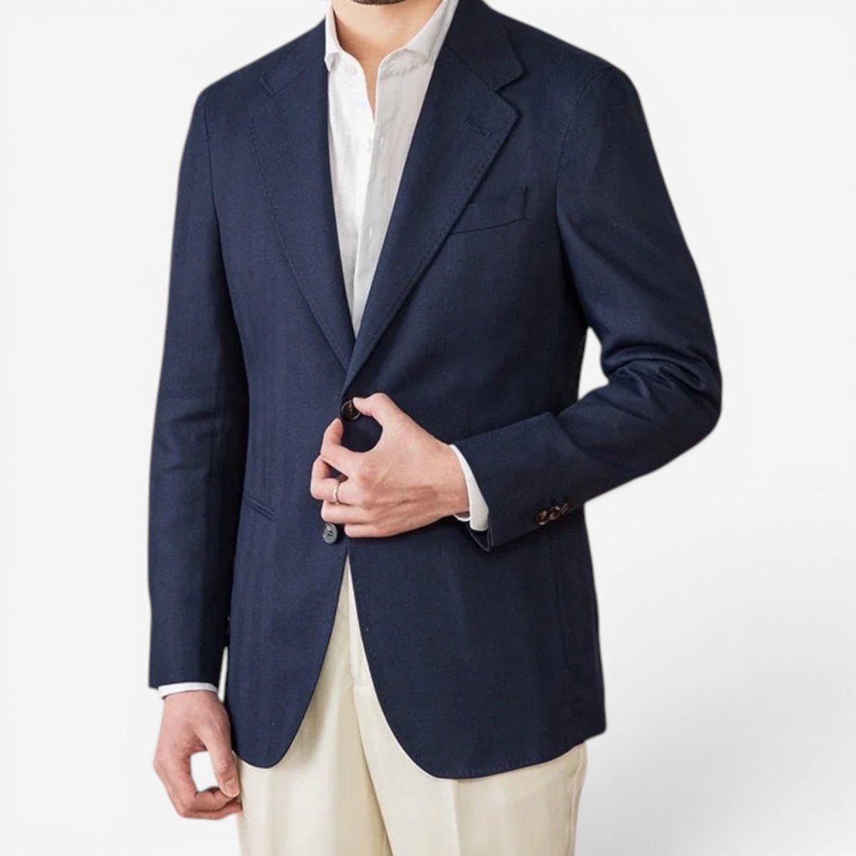 Leo linen cotton blend casual suit jacket - Antonios