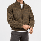 Leo motorcycle cotton casual jacket - AntoniosClothing - Coffee