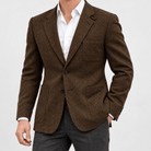 Leo slim fit elegant suit blazer - AntoniosClothing - Brown