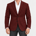 Leo slim fit elegant suit blazer - AntoniosClothing - Burgundy