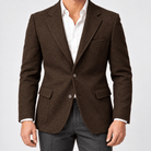 Leo slim fit elegant suit blazer - AntoniosClothing - Brown-1