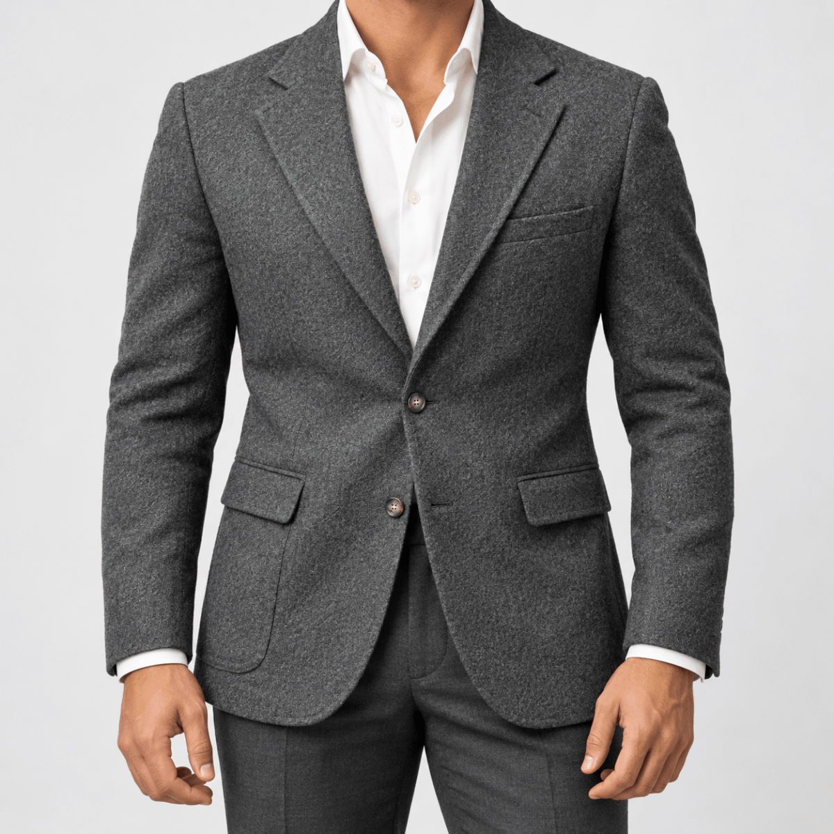 Leo slim fit elegant suit blazer - AntoniosClothing - Dark grey