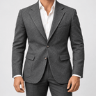 Leo slim fit elegant suit blazer - AntoniosClothing - Dark grey