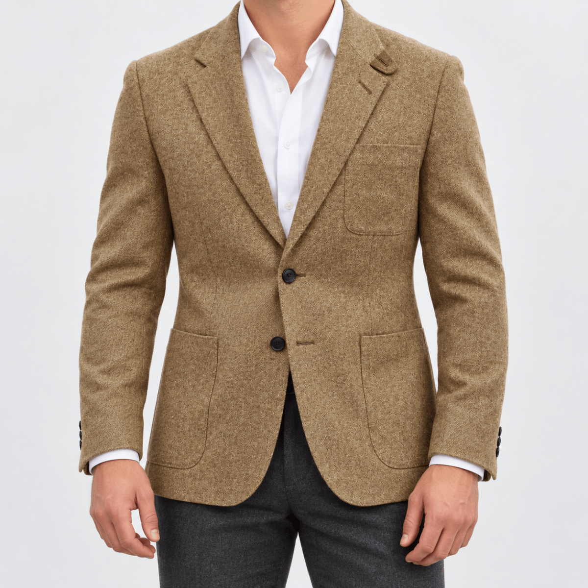 Leo slim fit elegant suit blazer - AntoniosClothing - Khaki