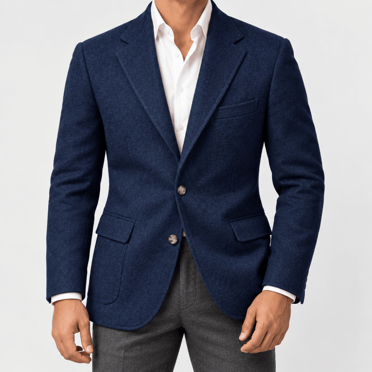Leo slim fit elegant suit blazer - AntoniosClothing - Navy blue-1