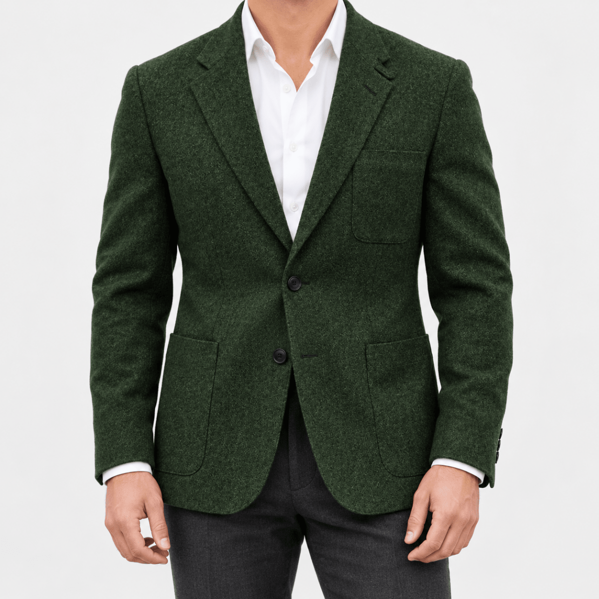 Leo slim fit elegant suit blazer - AntoniosClothing - Green-1
