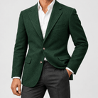 Leo slim fit elegant suit blazer - AntoniosClothing - Green