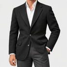 Leo slim fit elegant suit blazer - AntoniosClothing - Black