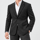 Leo slim fit elegant suit blazer - AntoniosClothing - Black-1