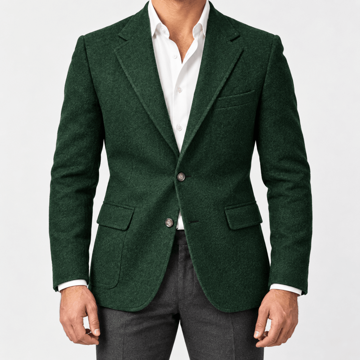 Leo slim fit elegant suit blazer - AntoniosClothing - Green