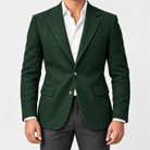 Leo slim fit elegant suit blazer - AntoniosClothing - Green
