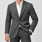 Leo slim fit elegant suit blazer - AntoniosClothing - Dark grey