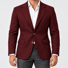 Leo slim fit elegant suit blazer - AntoniosClothing - Burgundy-1