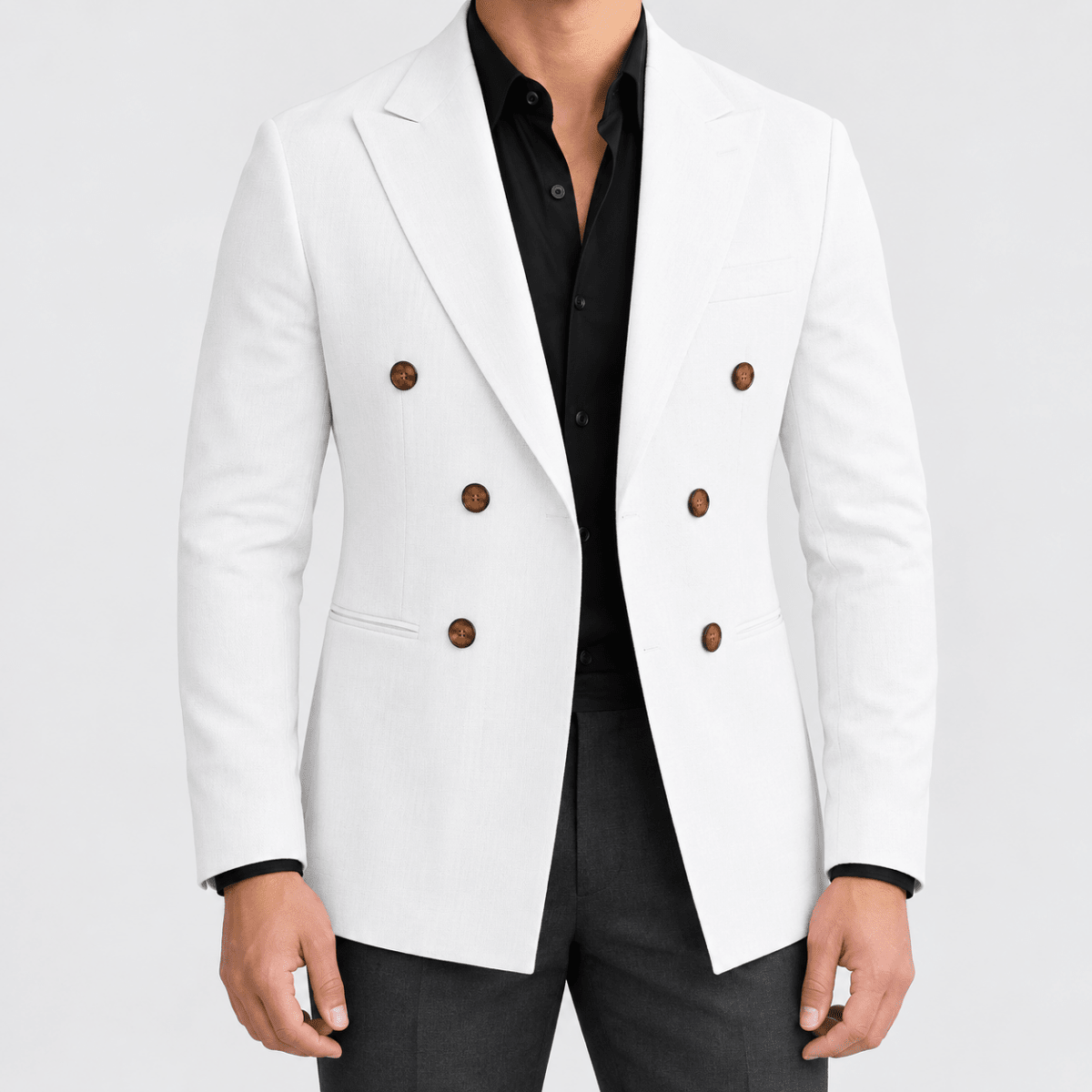 Leo soft slim fit blazer - AntoniosClothing - White