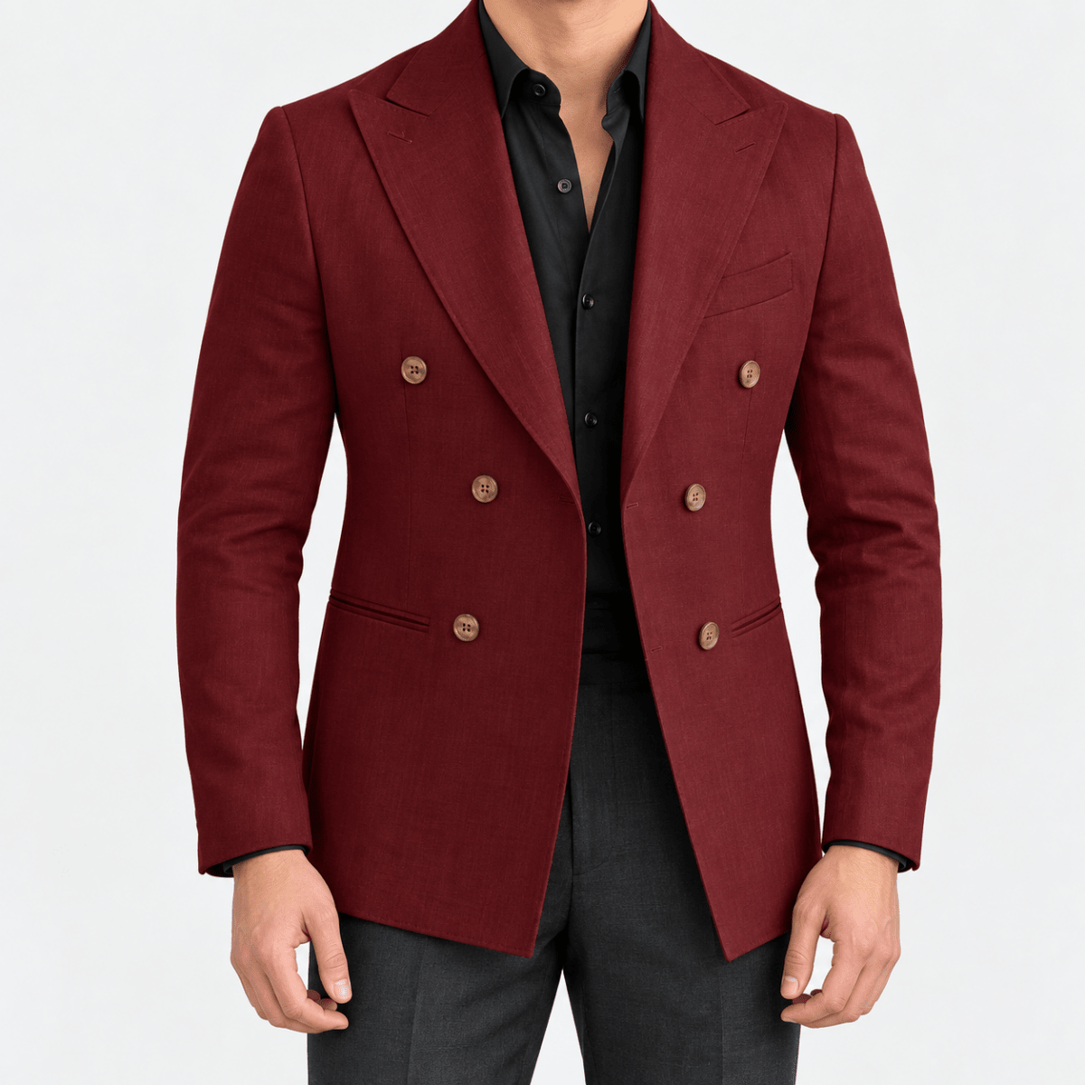 Leo soft slim fit blazer - AntoniosClothing - Burgundy
