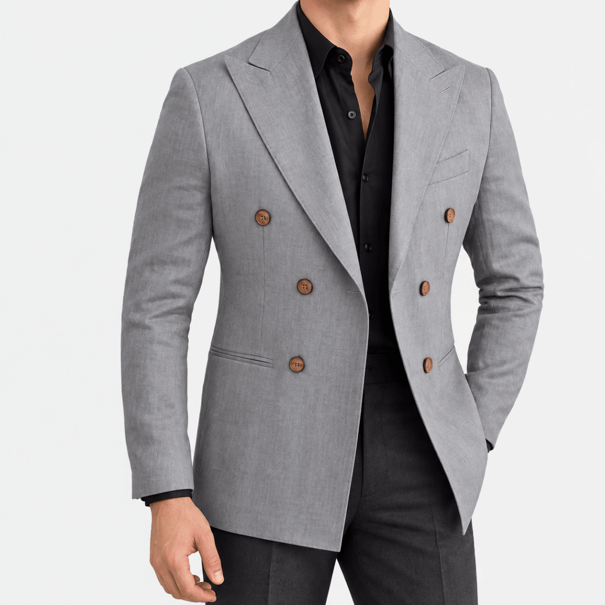 Leo soft slim fit blazer - AntoniosClothing - Gray