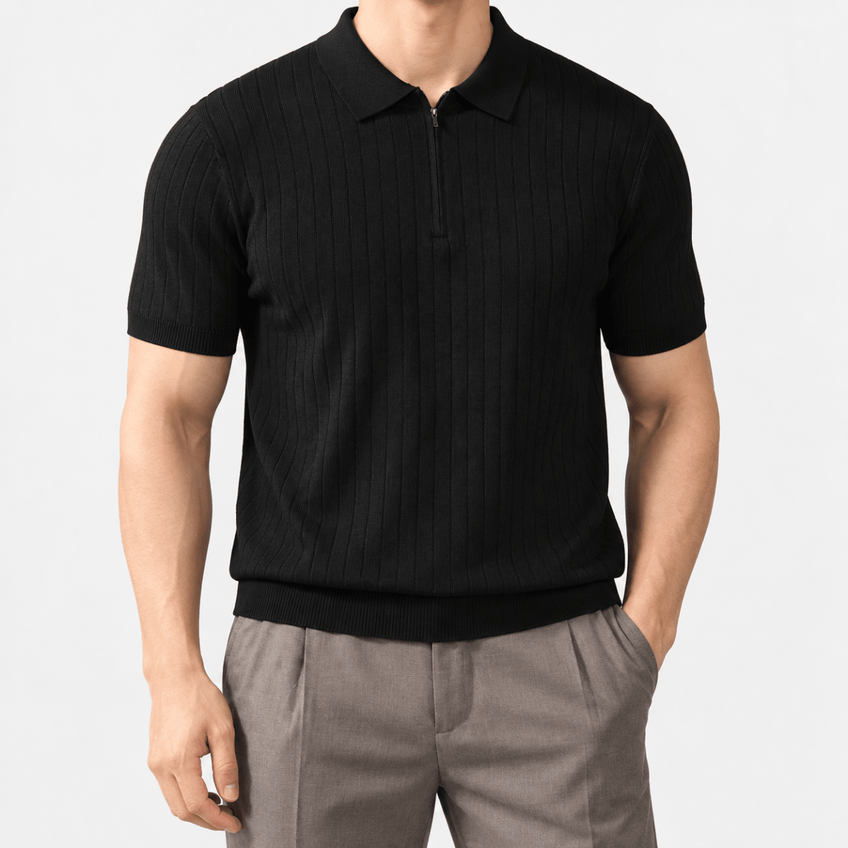 Leo spring business polo shirt - AntoniosClothing - Black
