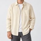Leo striped long-sleeve shirt - AntoniosClothing - Yellow