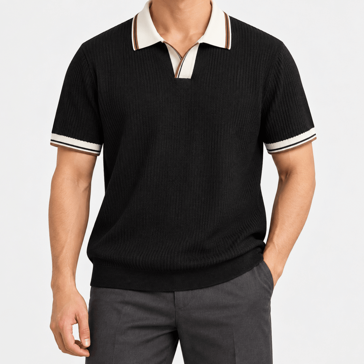Leo summer business polo shirt - AntoniosClothing - Black