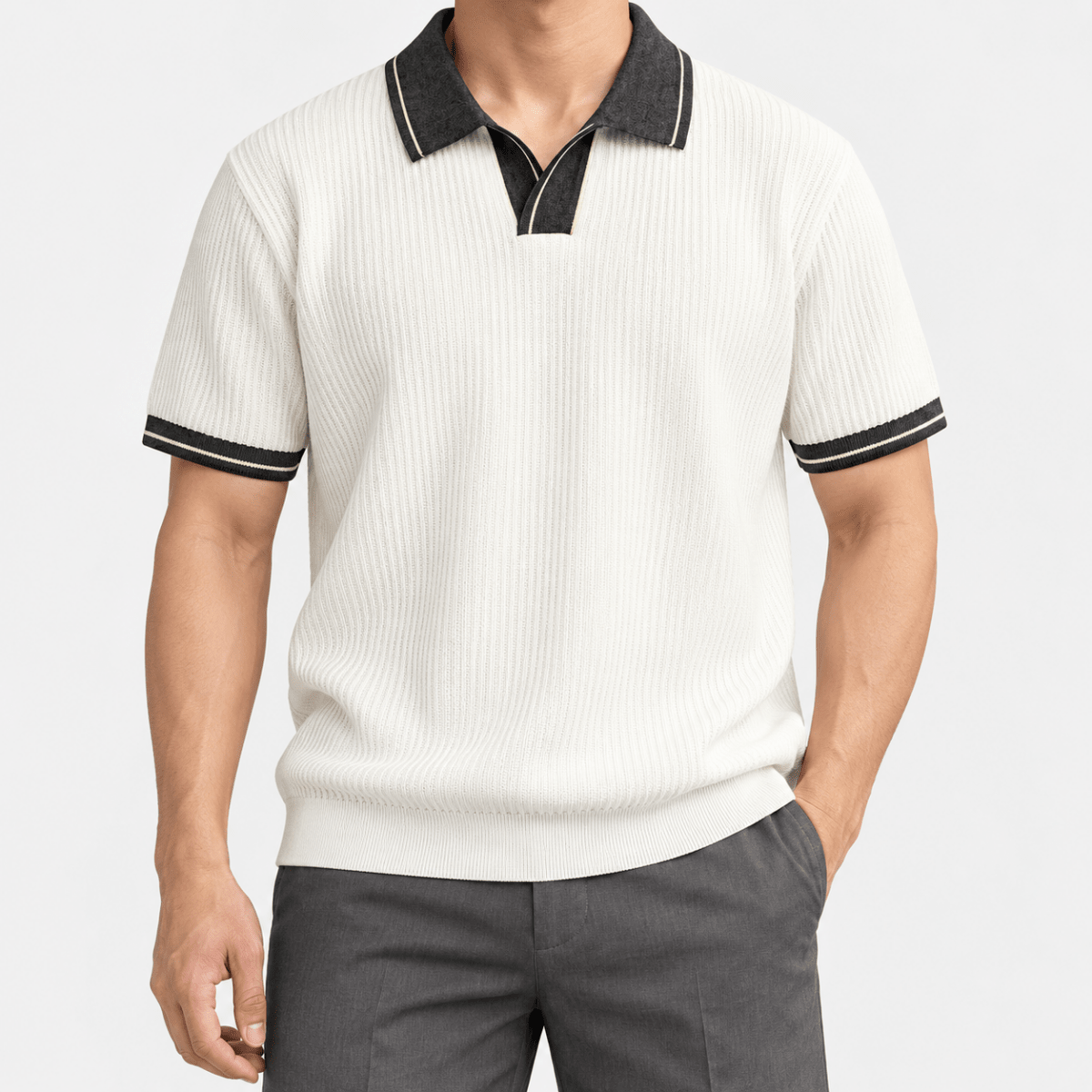 Leo summer business polo shirt - AntoniosClothing - White