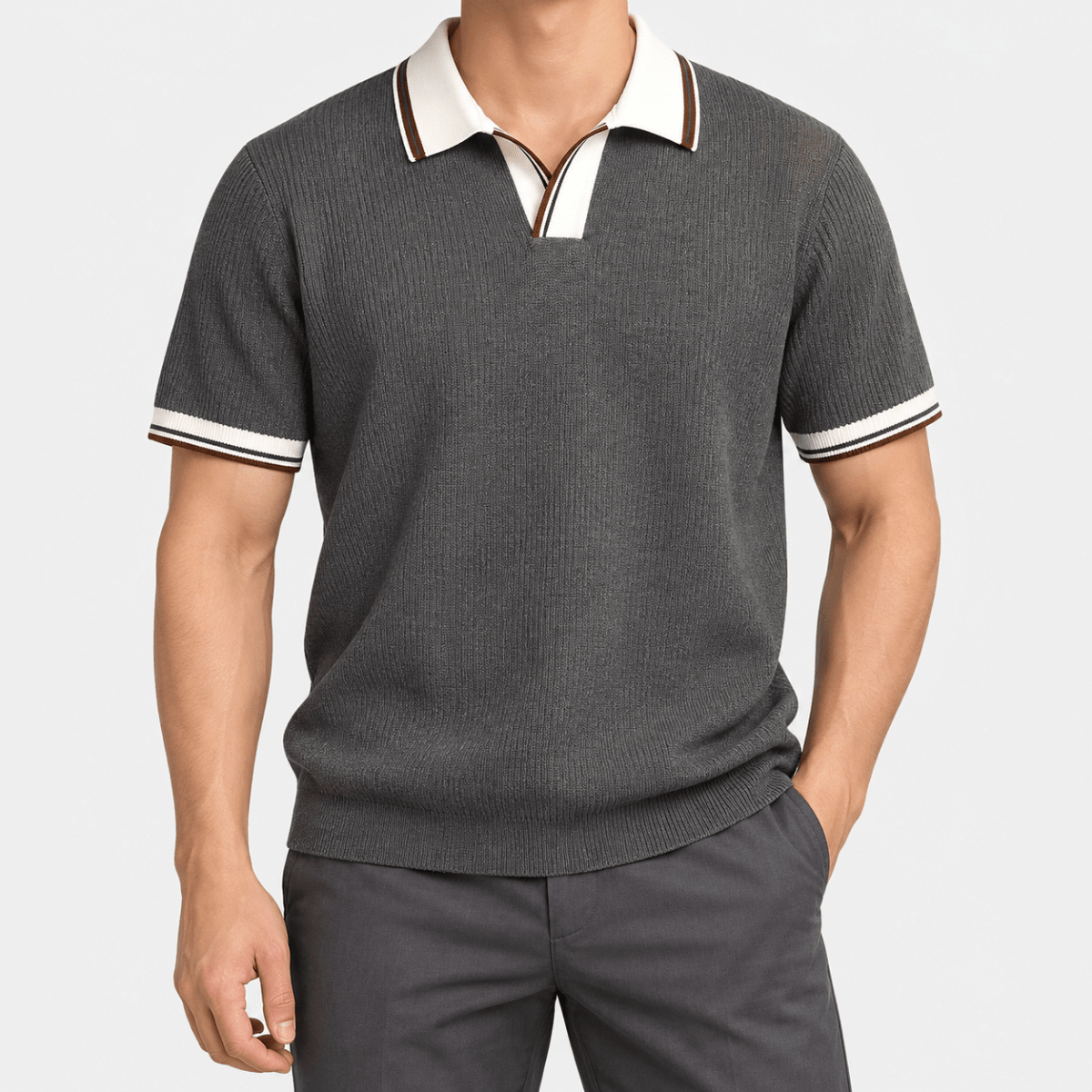 Leo summer business polo shirt - AntoniosClothing - Gray