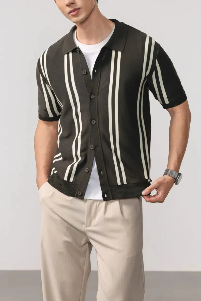 Leo summer overshirt with stripe design - Antonios