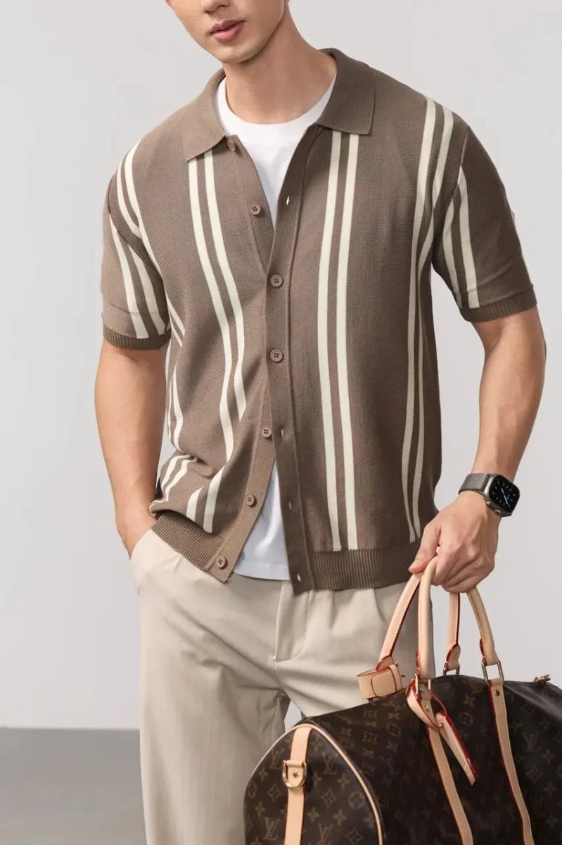 Leo summer overshirt with stripe design - Antonios
