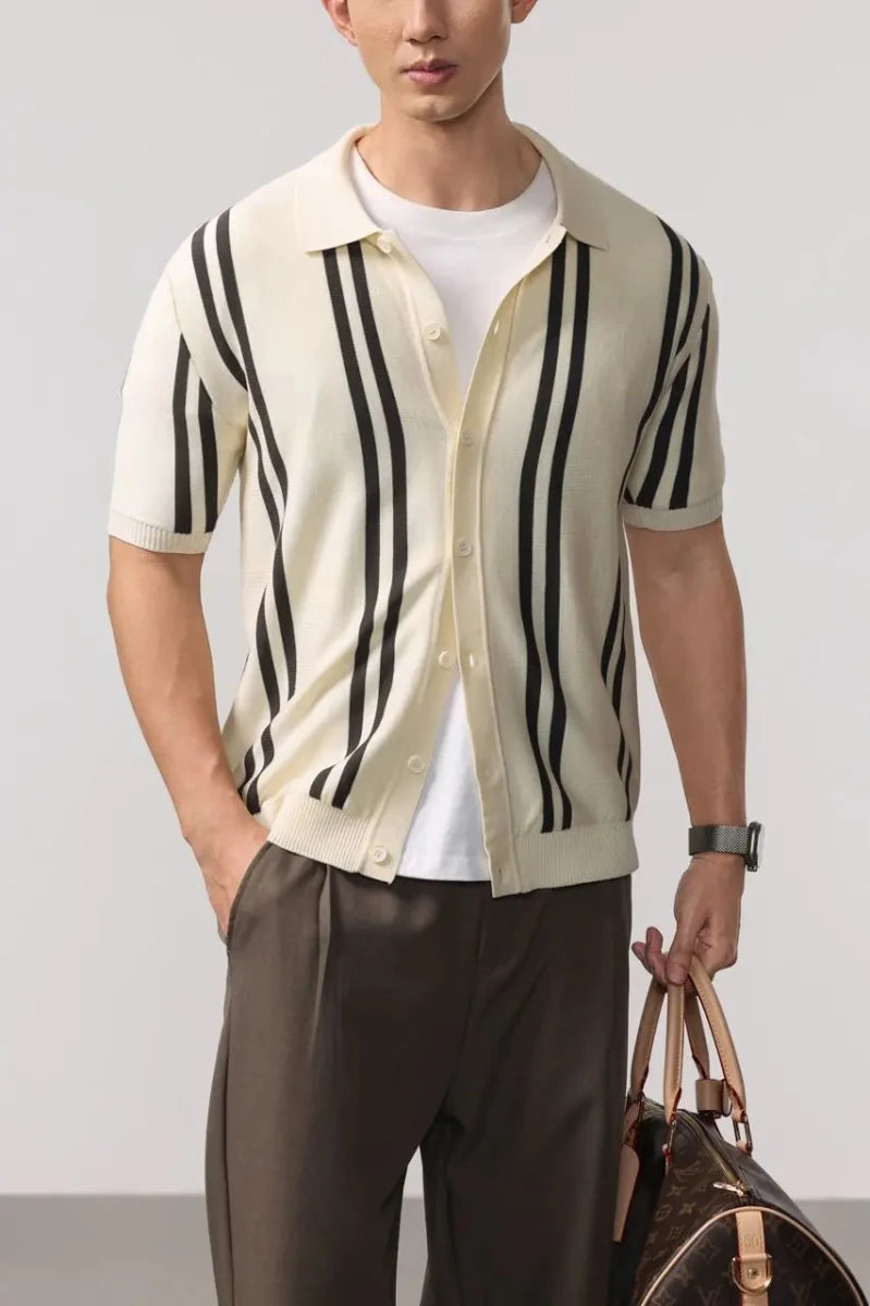 Leo summer overshirt with stripe design - Antonios