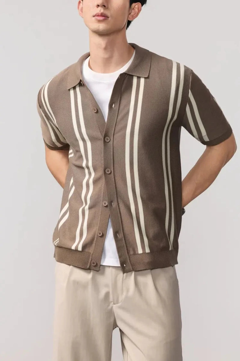 Leo summer overshirt with stripe design - Antonios
